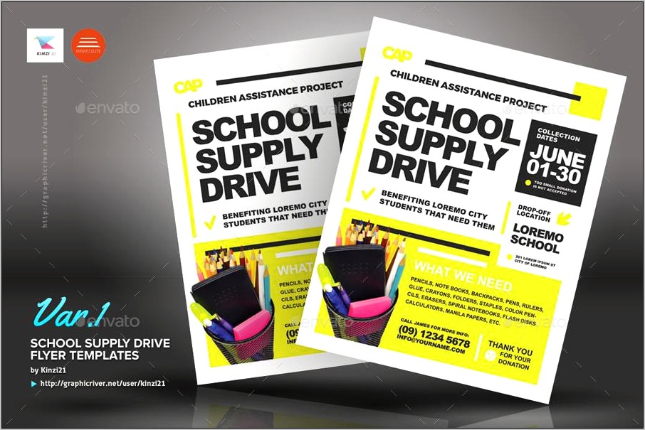 Free School Supply Drive Flyer Template