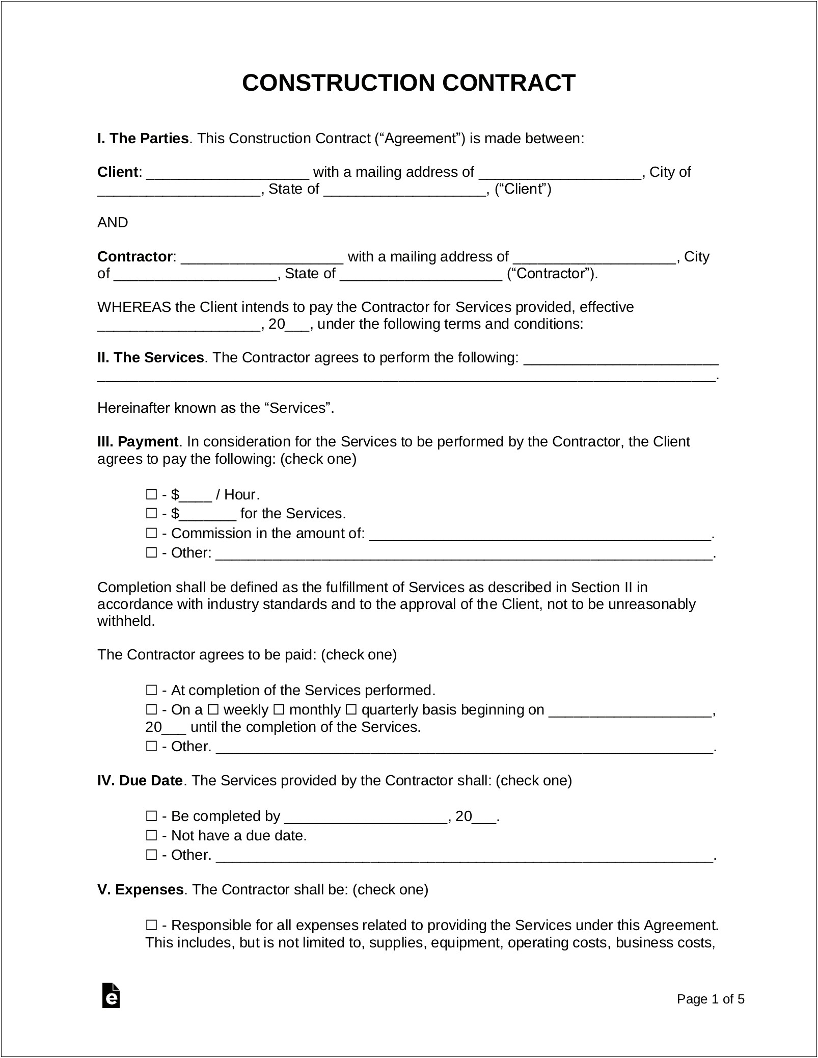 Free Service Contract Template Microsoft Word