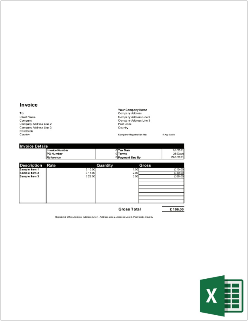 Free Service Invoice Template Open Office