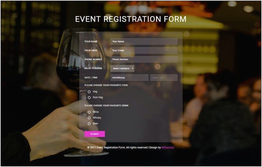 Free Sign Up Form Template Html