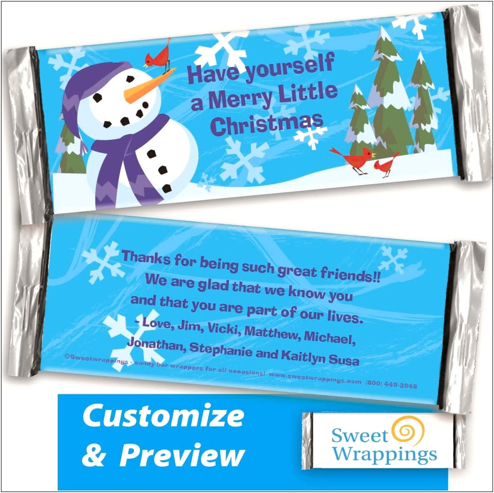 Free Snowman Candy Bar Wrapper Template