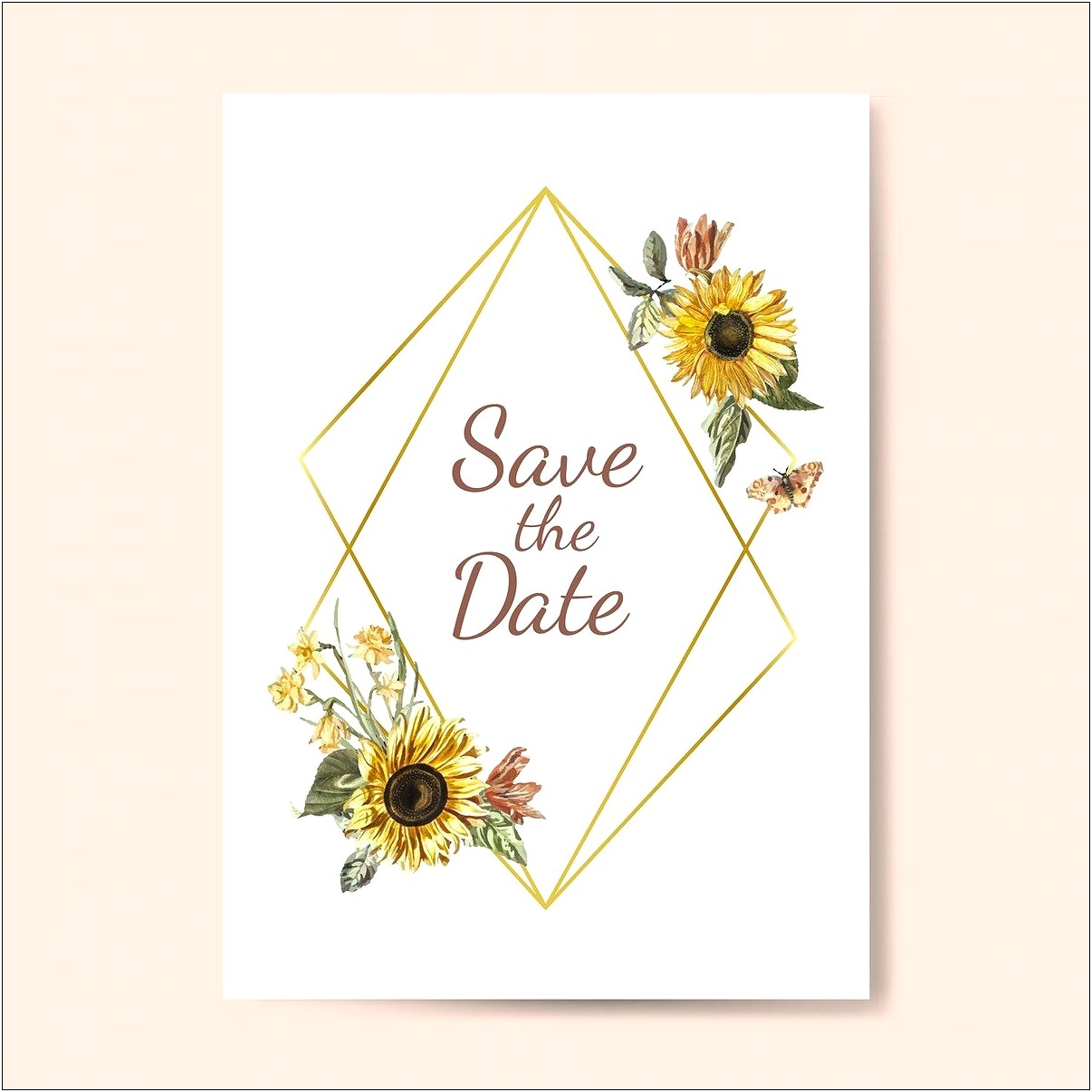 Free Sunflower Save The Date Templates