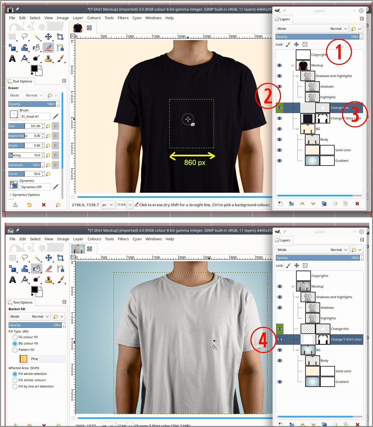 Free T Shirt Template For Gimp