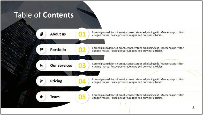 Free Table Of Contents Template Powerpoint
