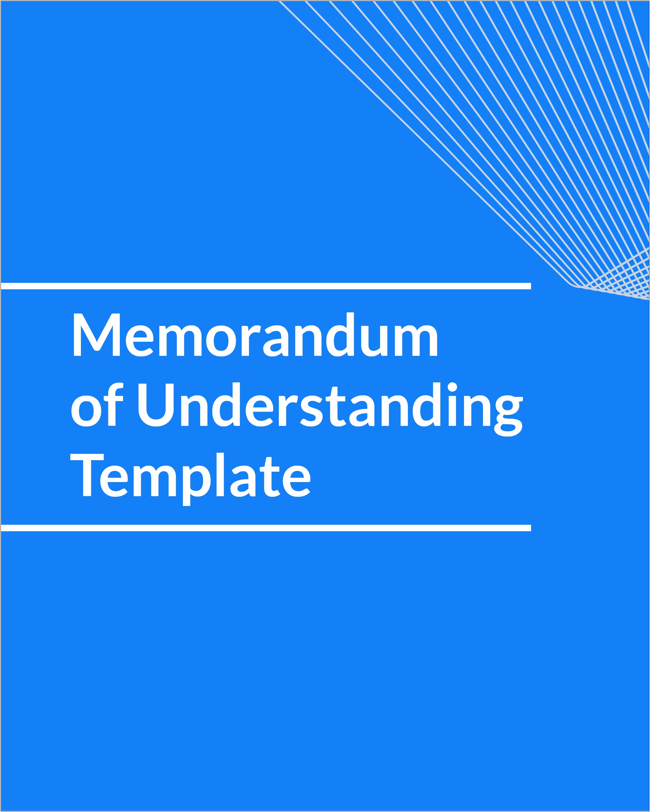 Free Template Of Memorandum Of Understanding