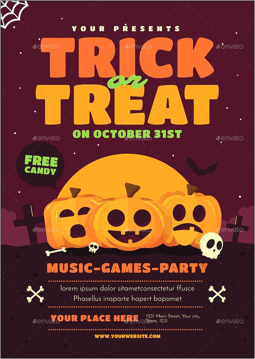 Free Trick Or Treat Flyer Template