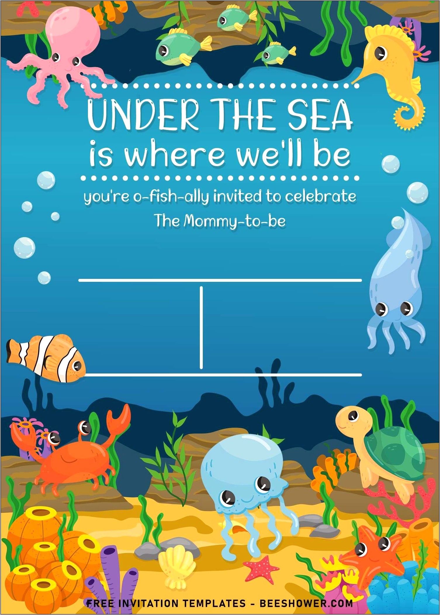 Free Under The Sea Invitation Template