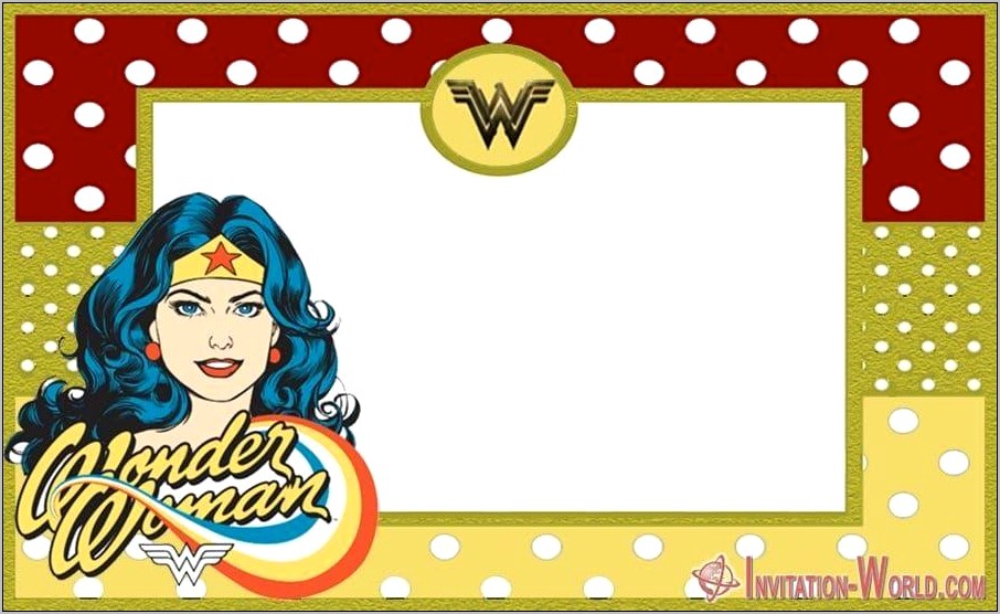 Free Wonder Woman Party Invitation Template