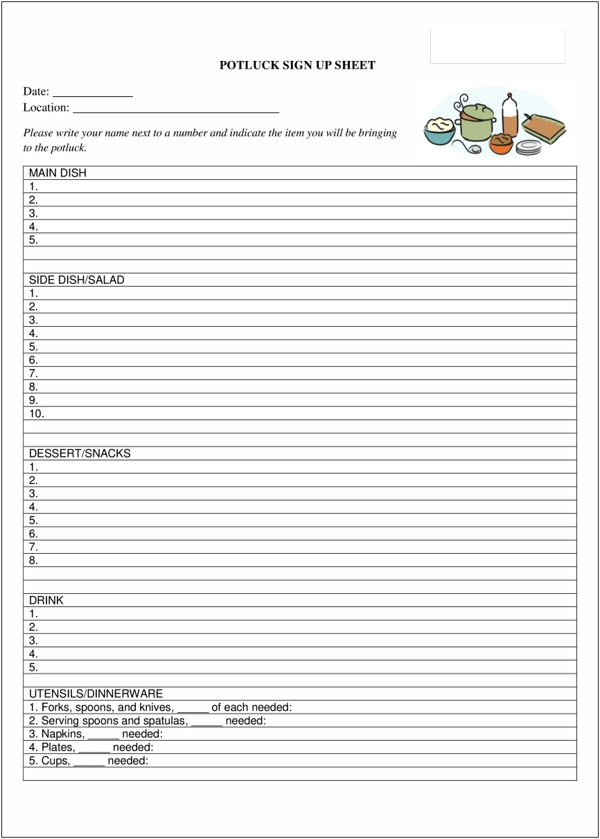 Free Word Sign Up Sheet Template