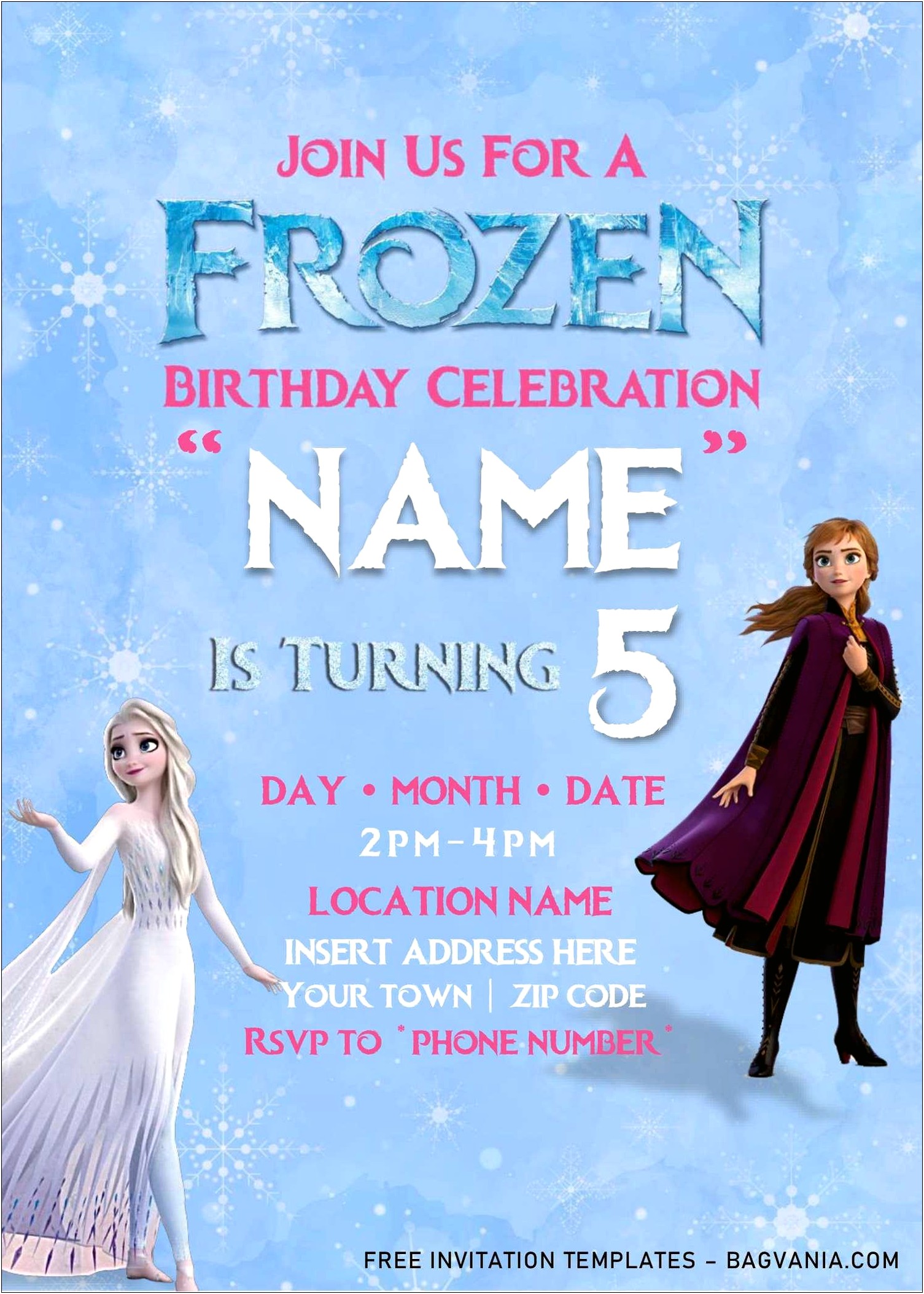 Frozen Birthday Invitation Template Free Download