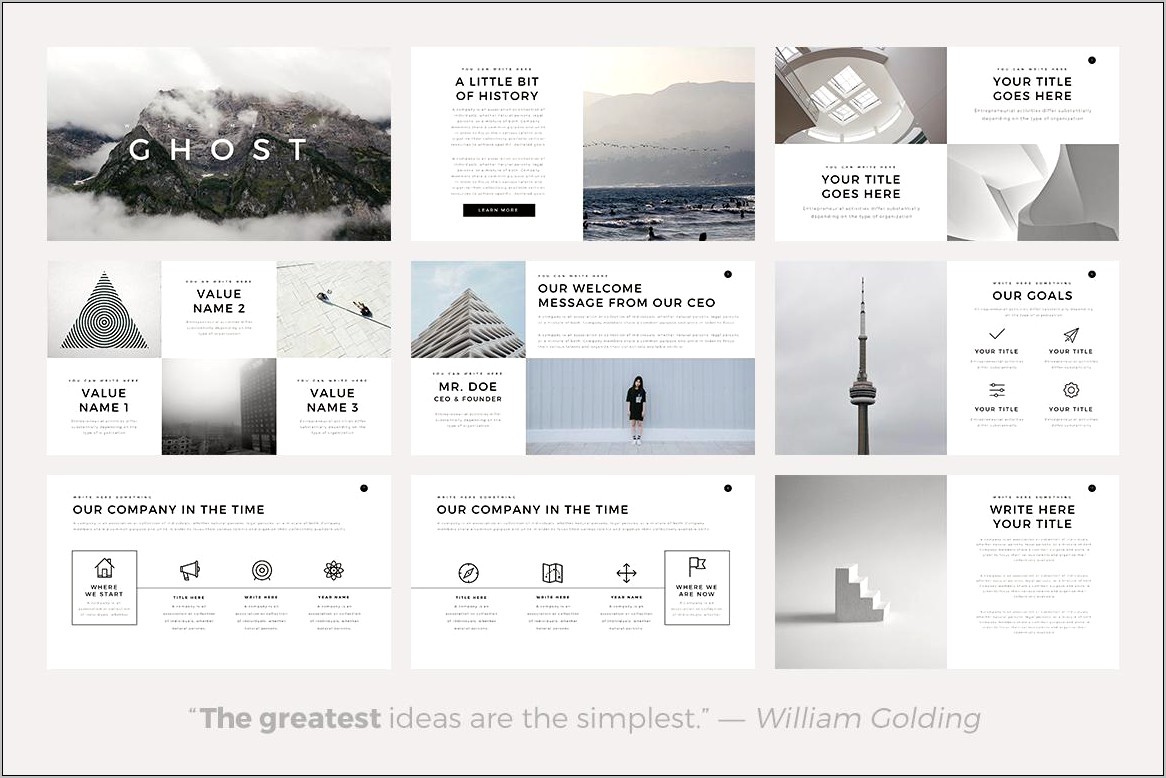 Ghost Minimal Powerpoint Template Free Download