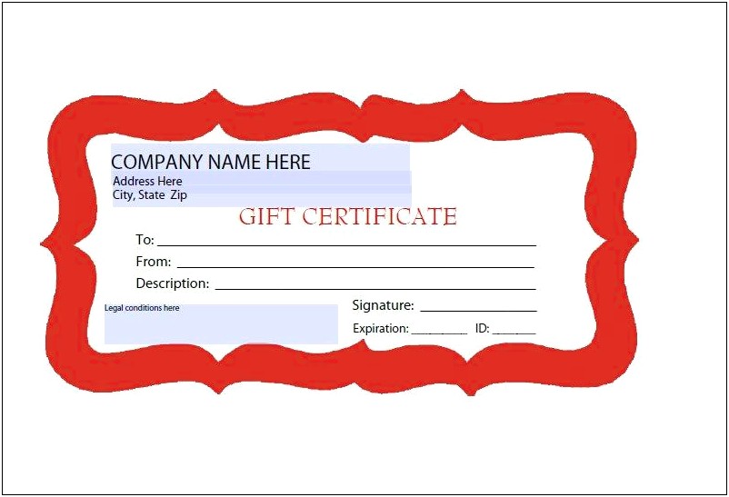 Gift Certificate Template Word Free Download