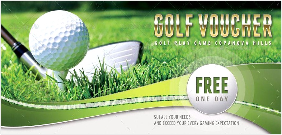 Golf Course Gift Certificate Template Free