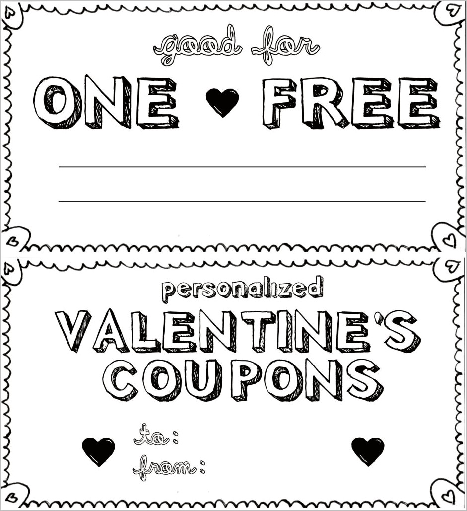 Good For One Free Coupon Template