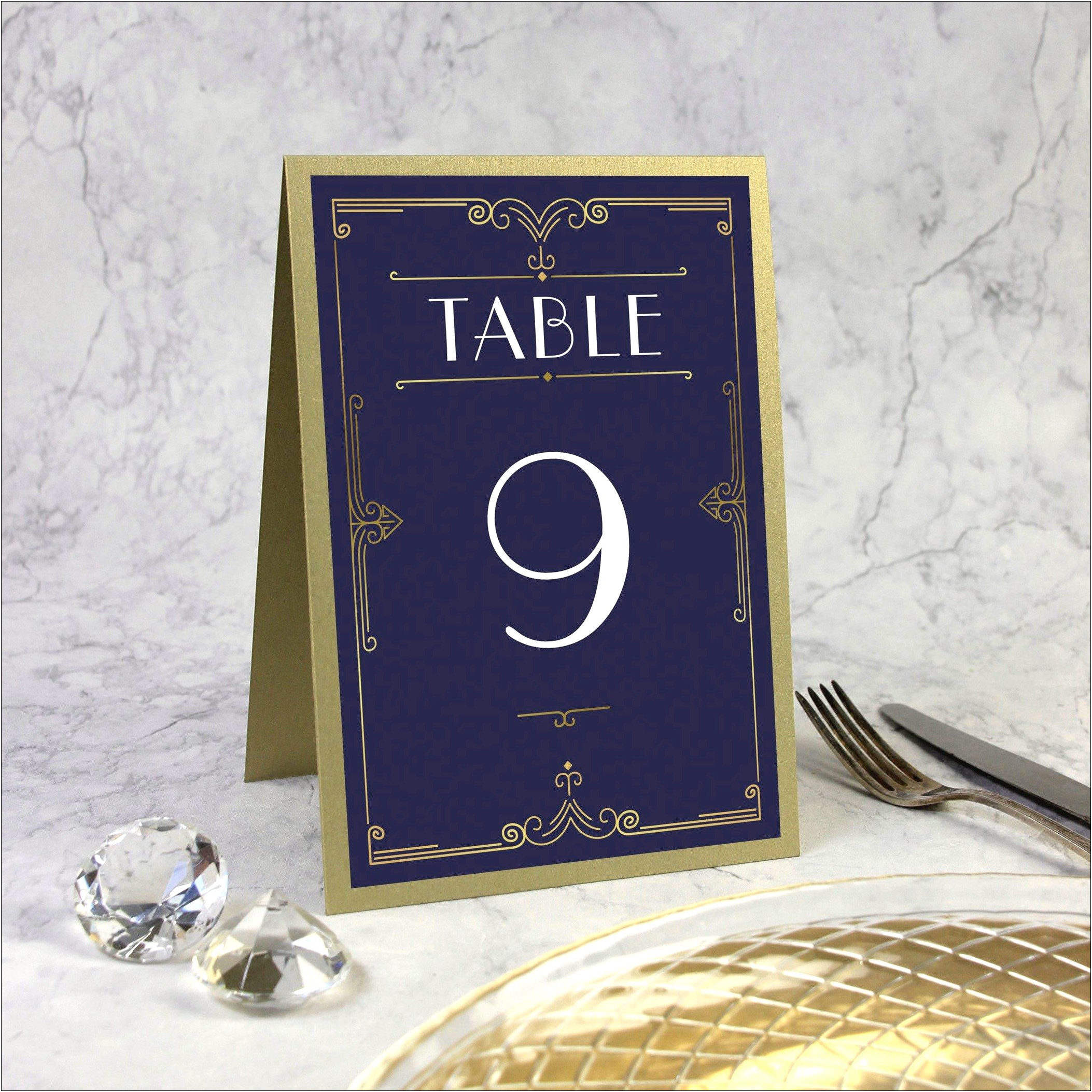 Great Gatsby Table Numbers Template Free