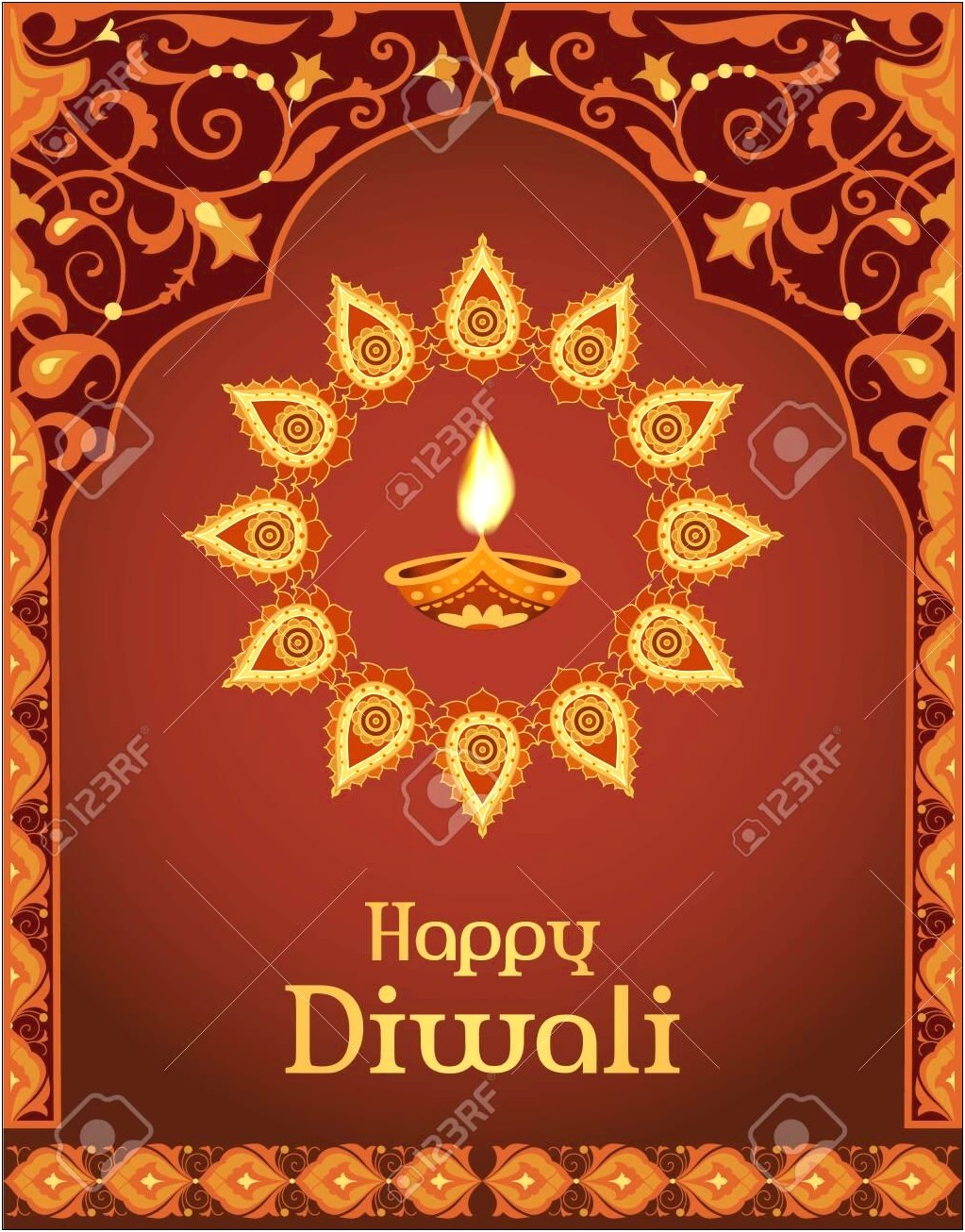 Happy Diwali Greeting Card Template Free