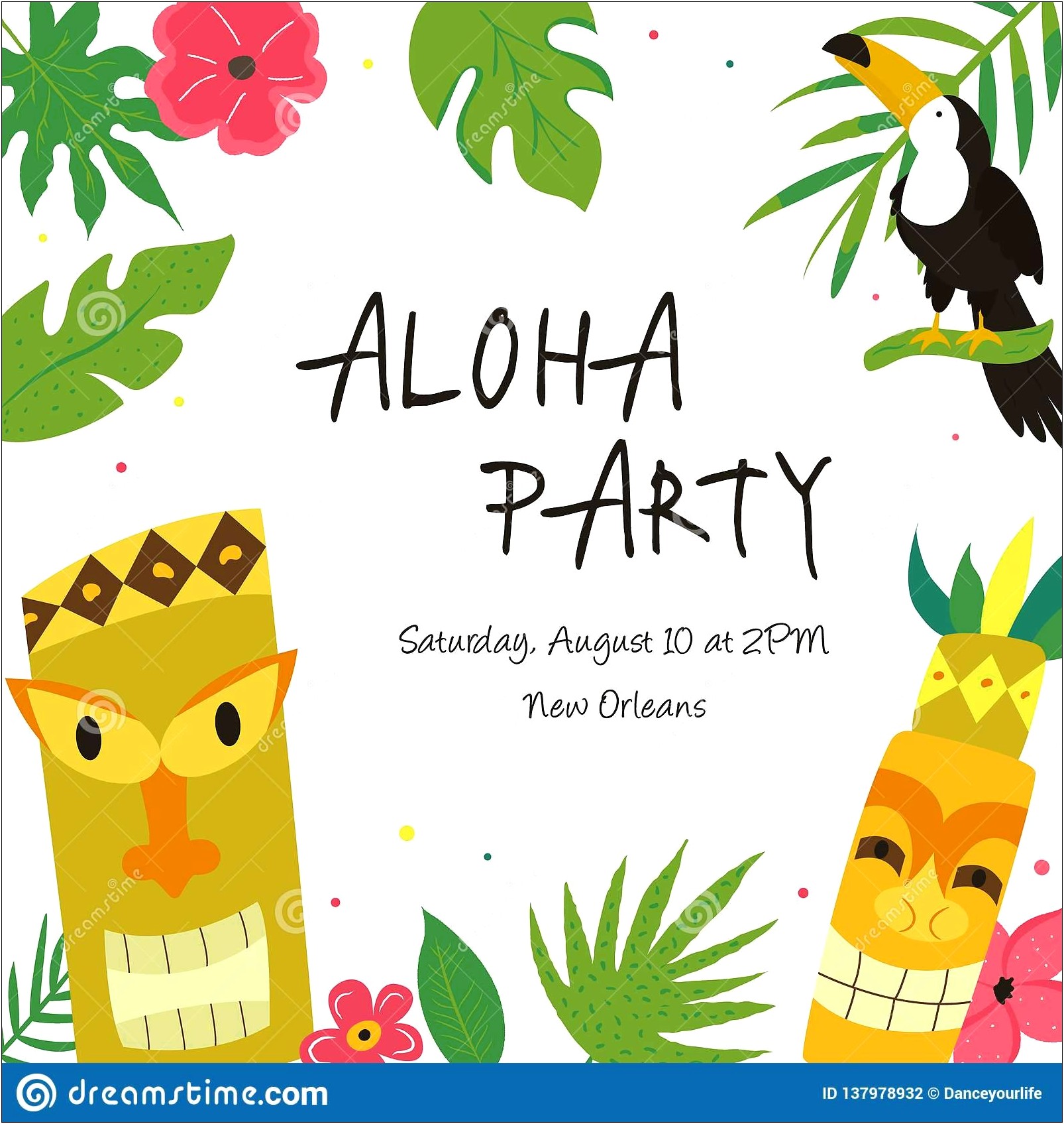 Hawaiian Birthday Party Invitations Templates Free