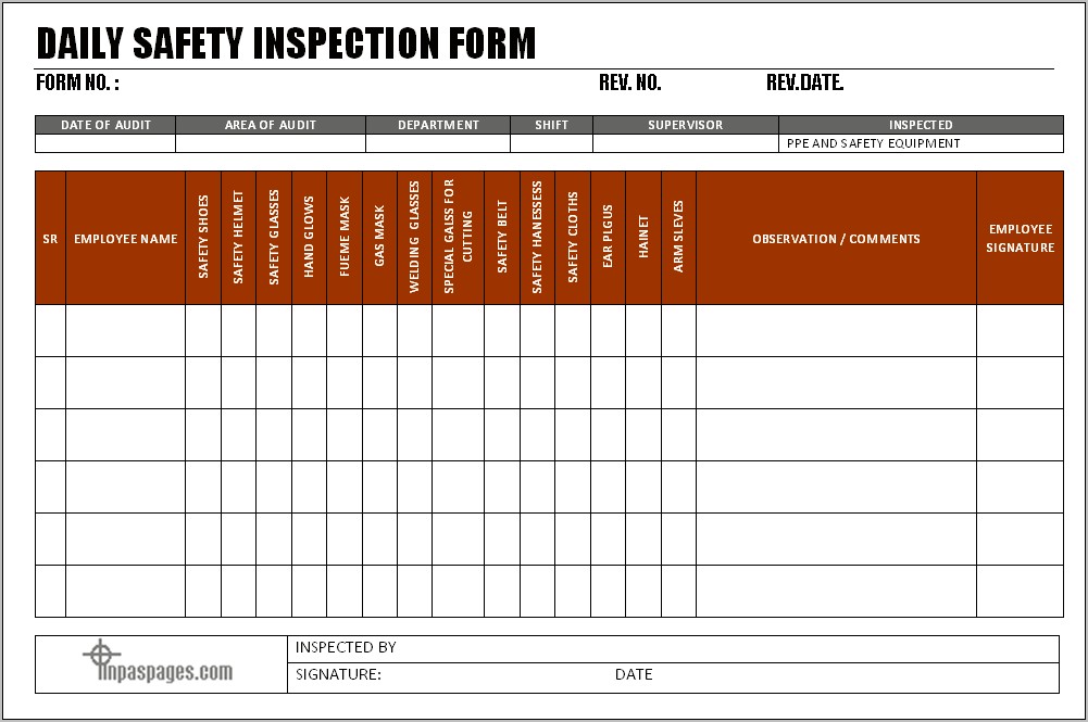 Health And Safety Report Template Free