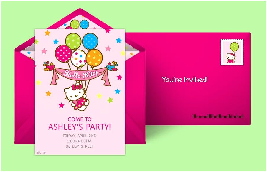 Hello Kitty Invitation Template Free Download