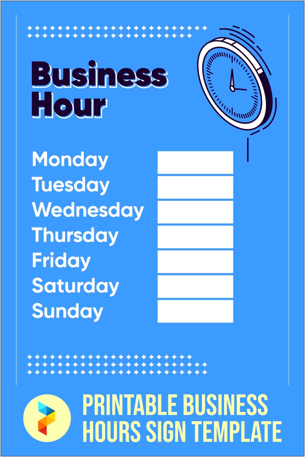 Hours Of Operation Sign Template Free