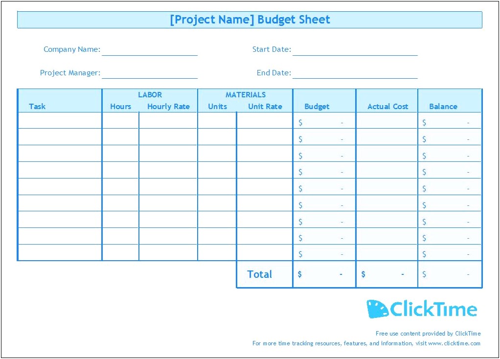 Hr Budget Template Excel Free Download
