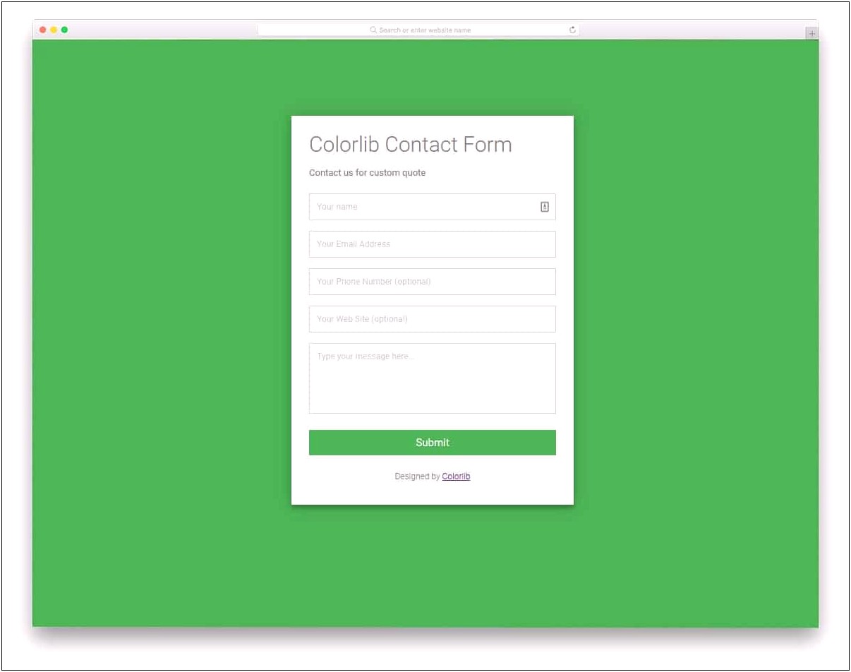 Html Web Form Templates Free Download