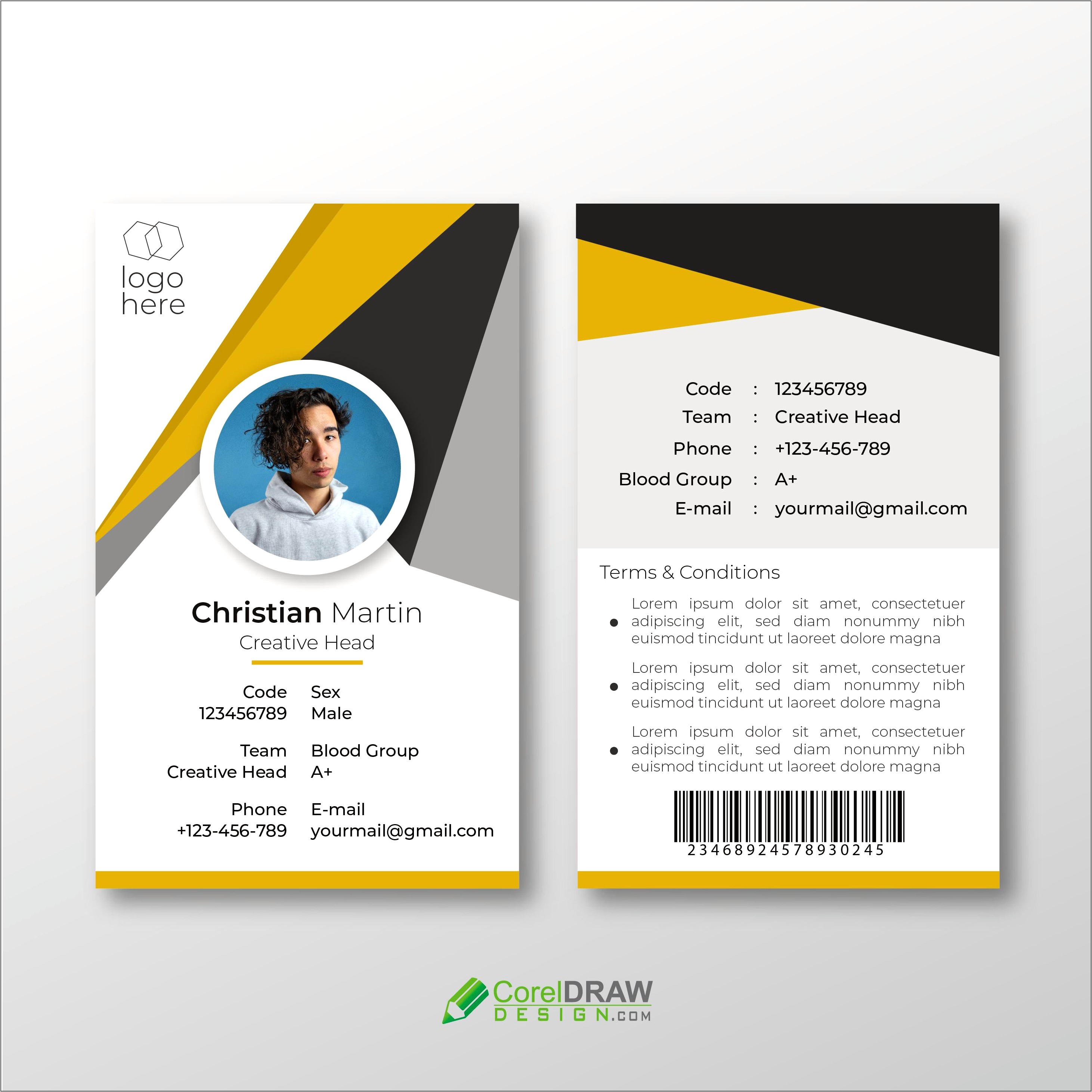 Identity Card Design Template Free Download