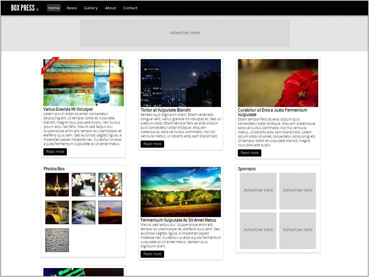 Image Gallery Css Template Free Download