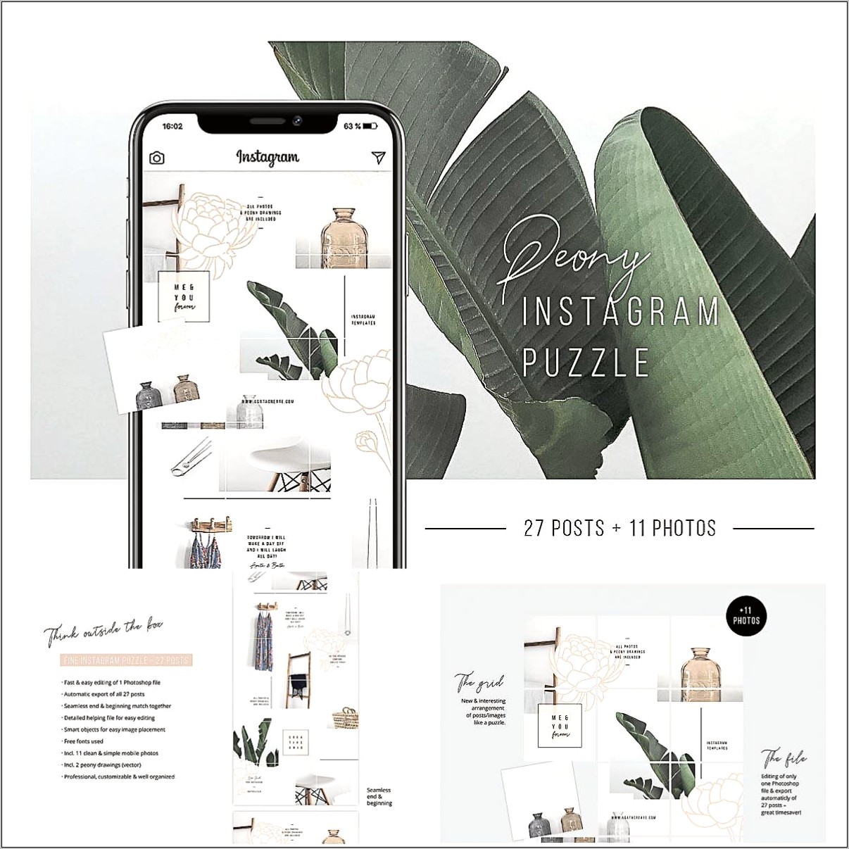 Instagram Puzzle Template Psd Free Download