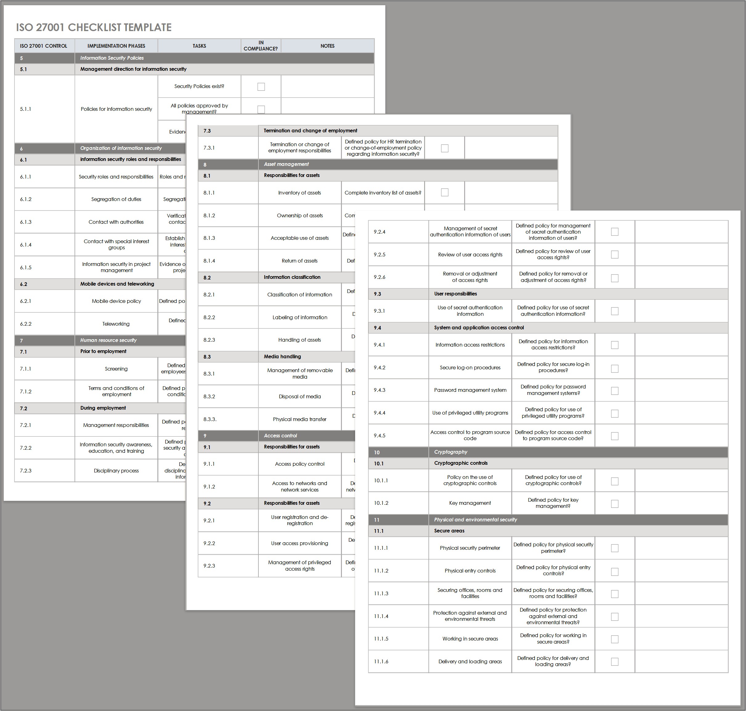 Iso 9001 Checklist Excel Template Free