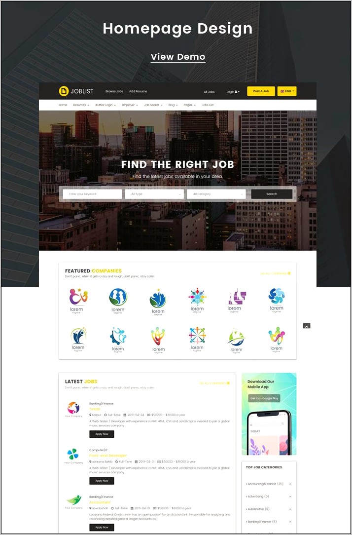 Joomla Job Portal Templates Free Download