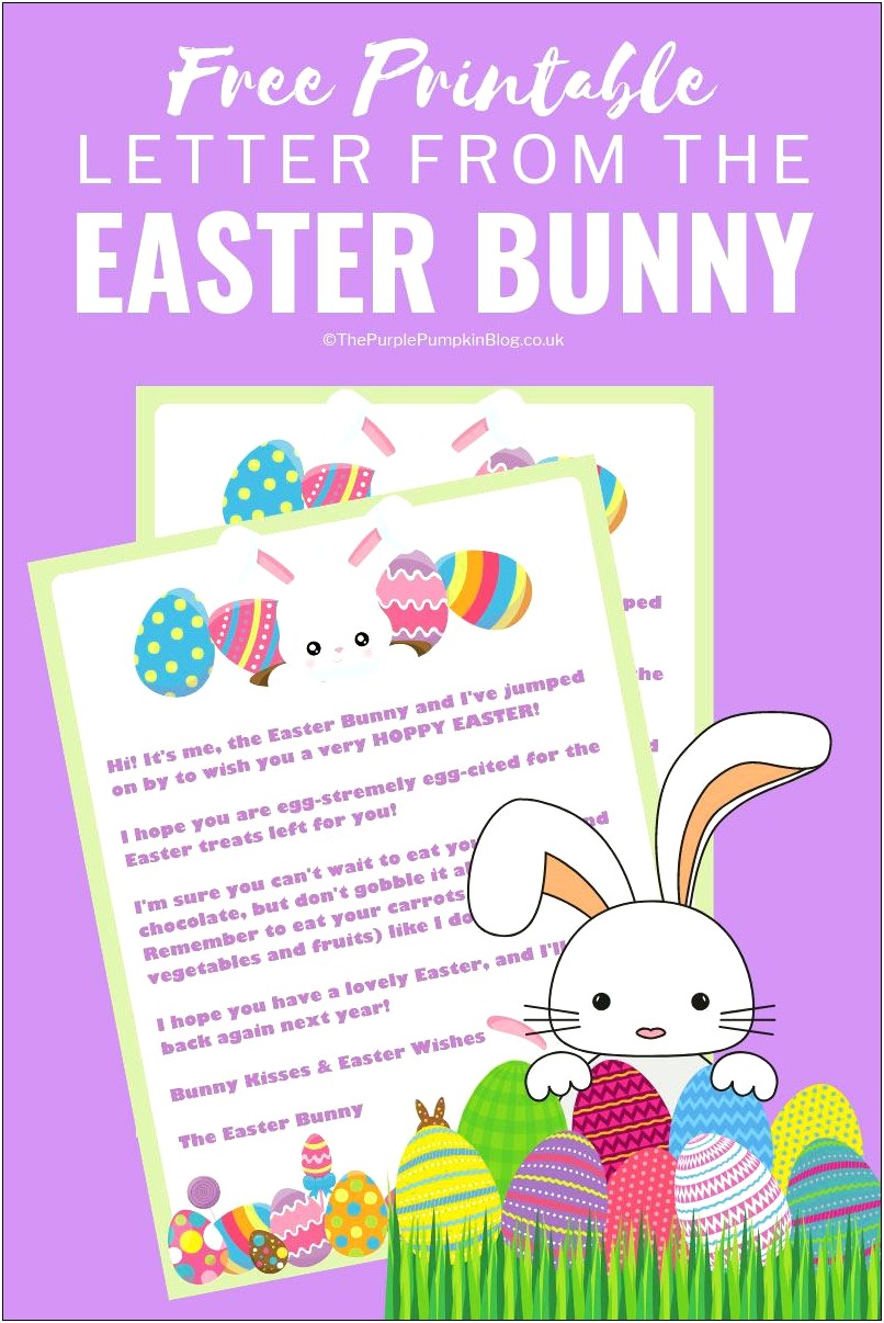 Letter From Easter Bunny Template Free