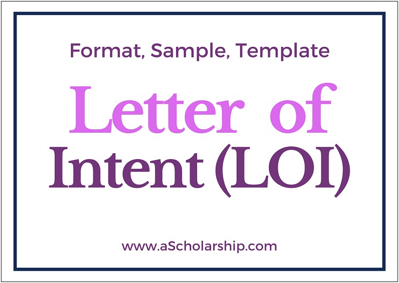 Letter Of Intent Template Uk Free