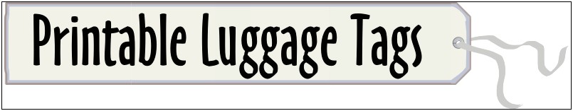 Luggage Tag Template Free Printable Word
