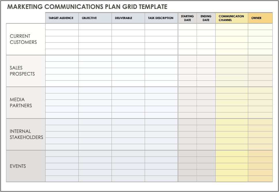 Marketing Communication Plan Template Download Free