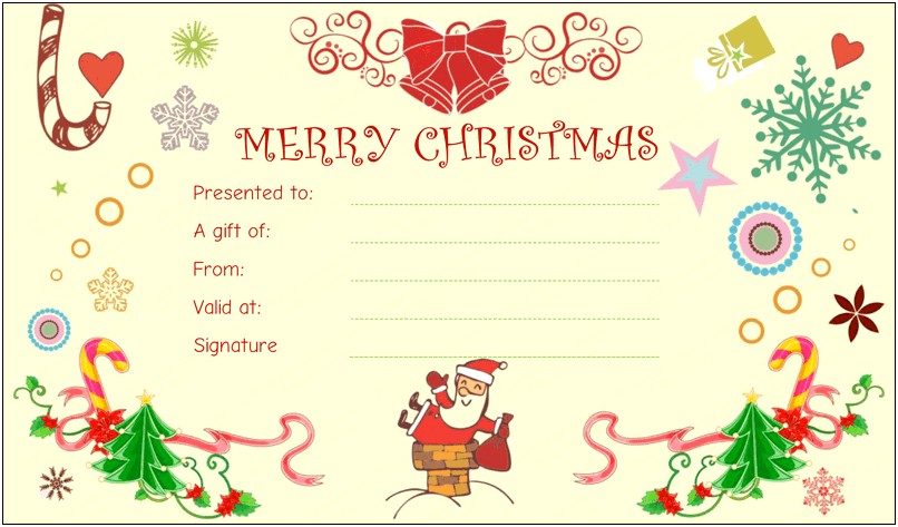 Merry Christmas Gift Certificate Templates Free