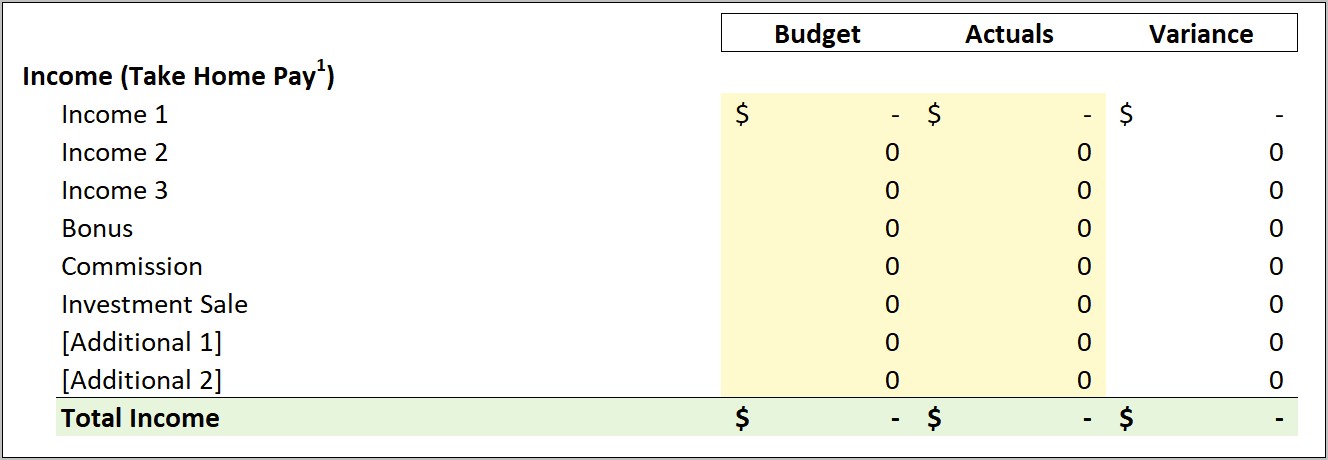 Microsoft Excel Budget Template Free Download