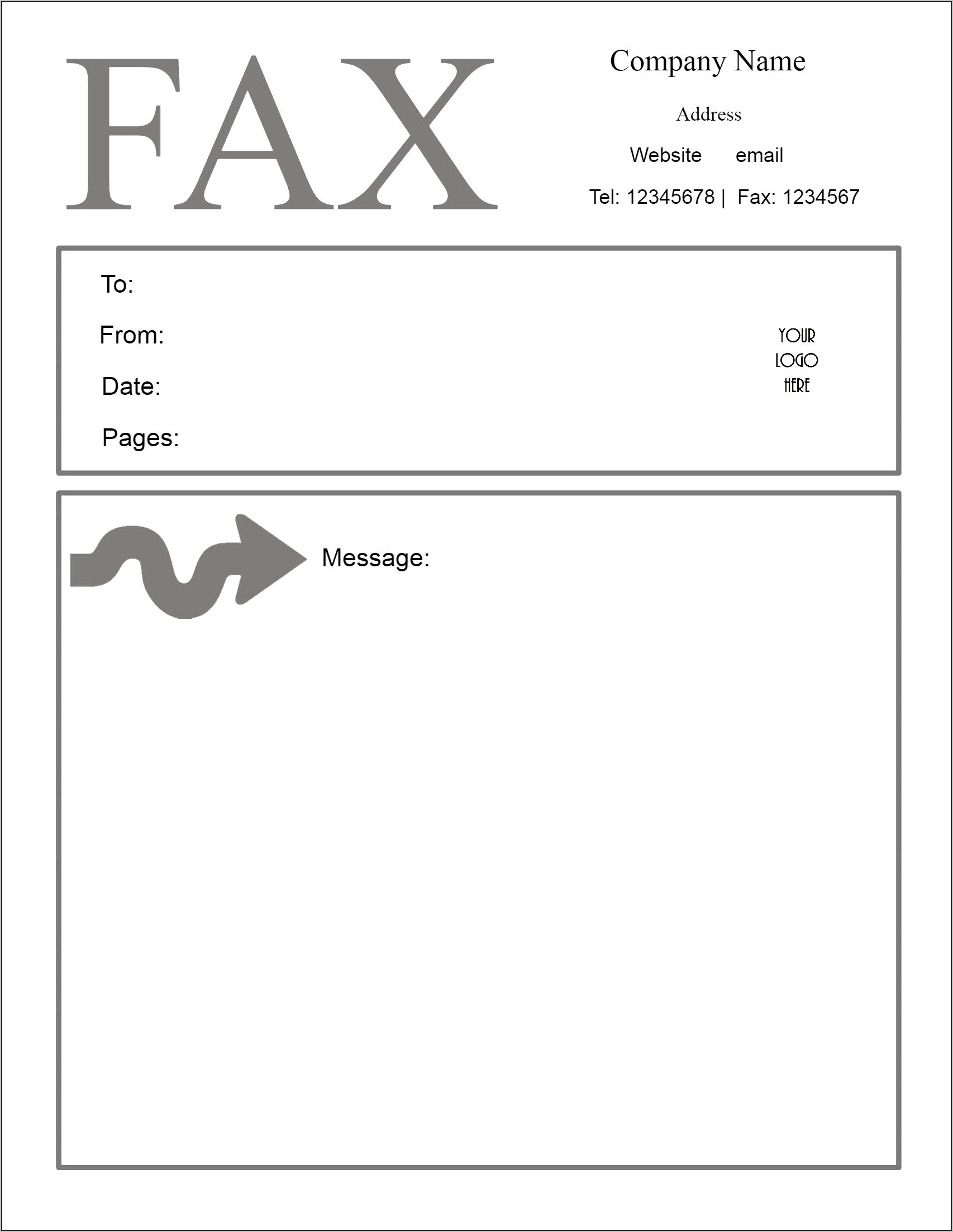 Microsoft Fax Cover Sheet Template Free