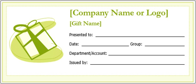Microsoft Word Gift Certificate Template Free