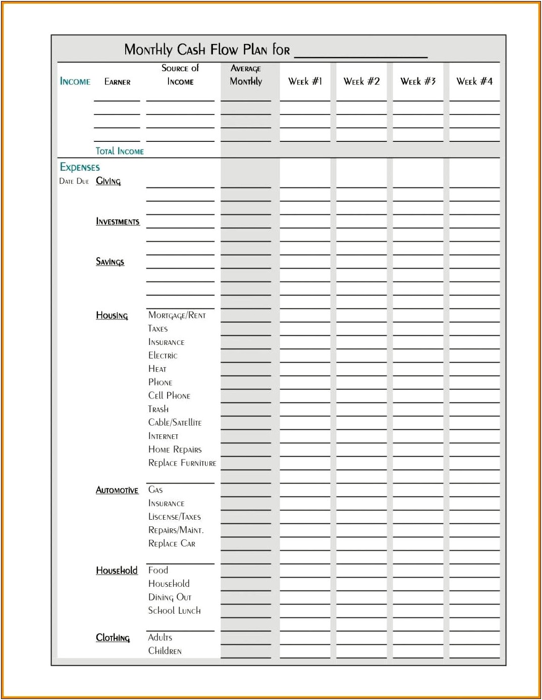 Monthly Business Expense Template Excel Free