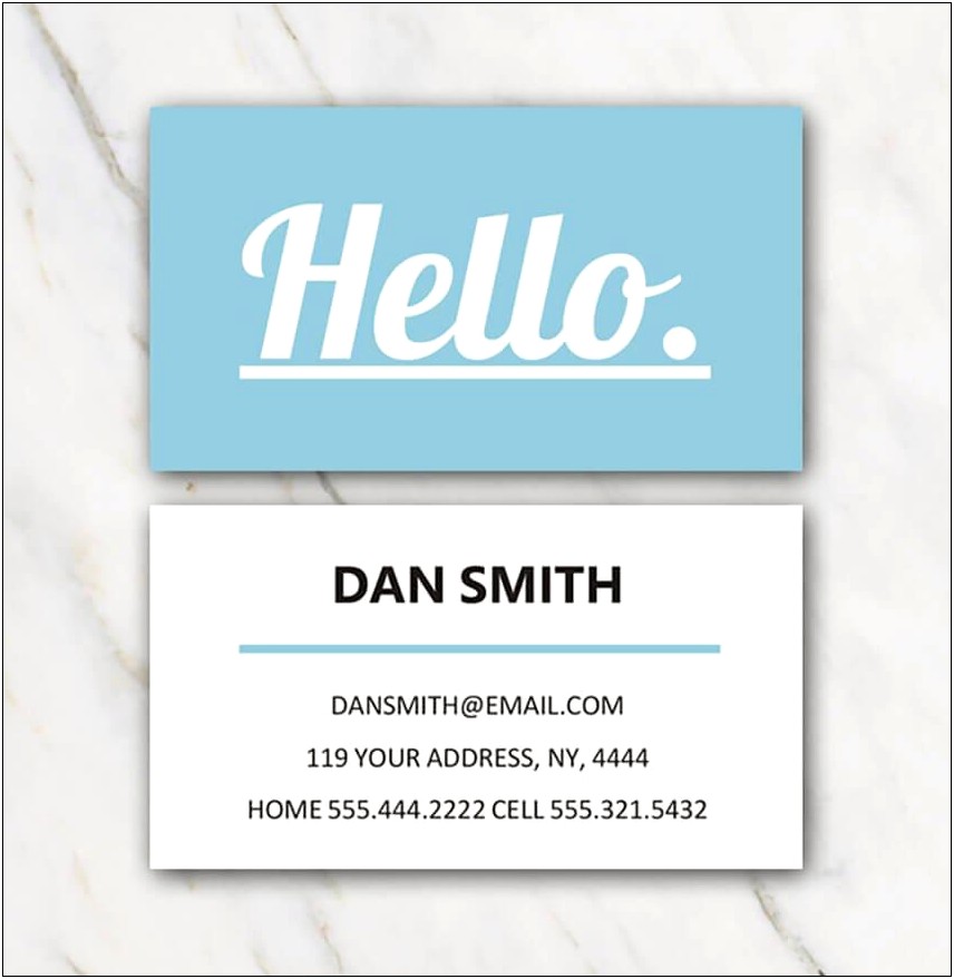 Name Card Template Free Download Word
