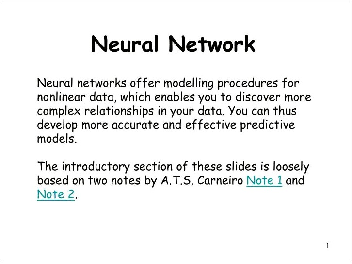 Neural Network Ppt Template Free Download
