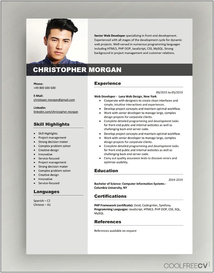 New Cv Format Template Free Download