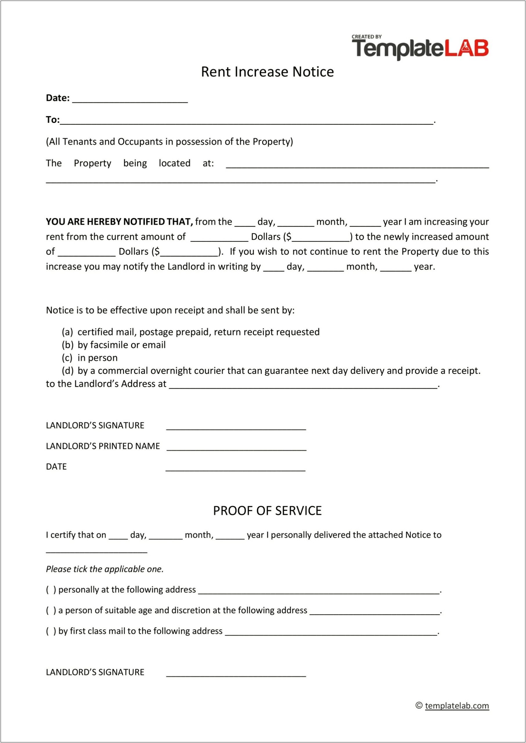 New Section 21 Notice Free Template