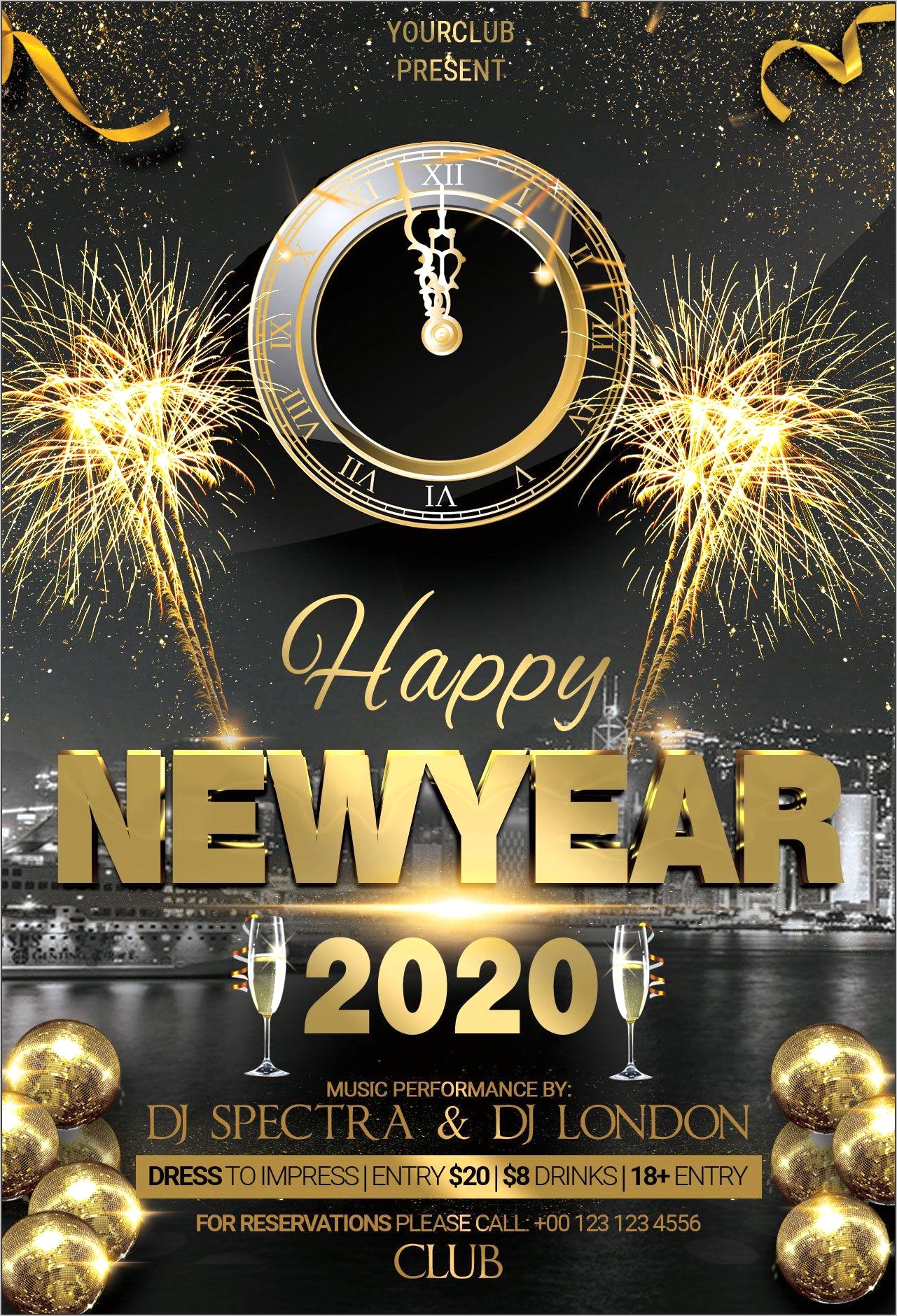 New Years Eve Poster Templates Free