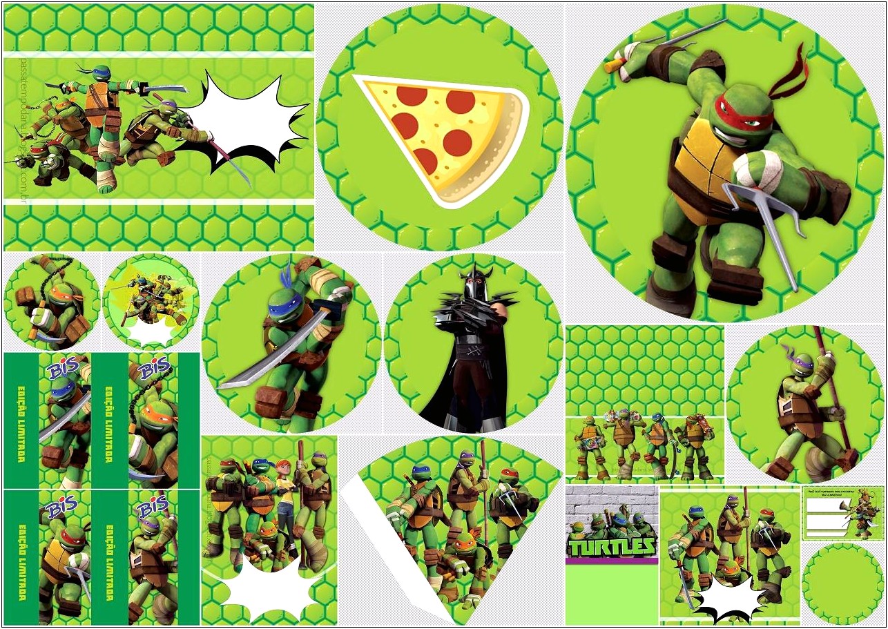 Ninja Turtle Birthday Invitation Template Free