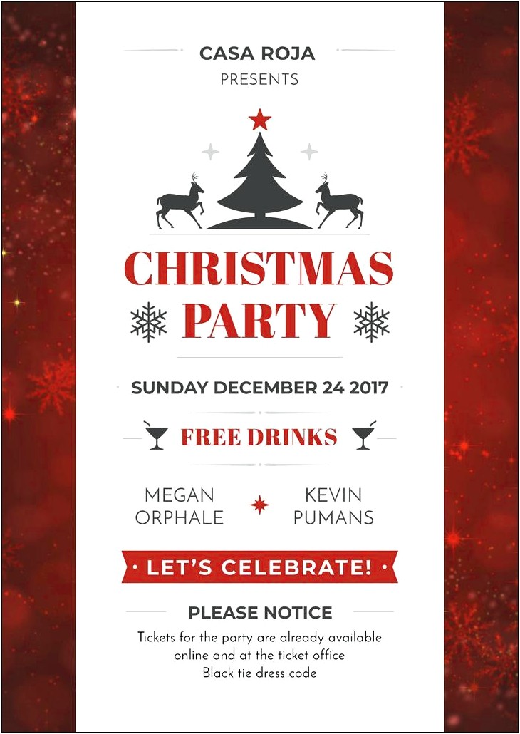 Office Christmas Party Poster Template Free