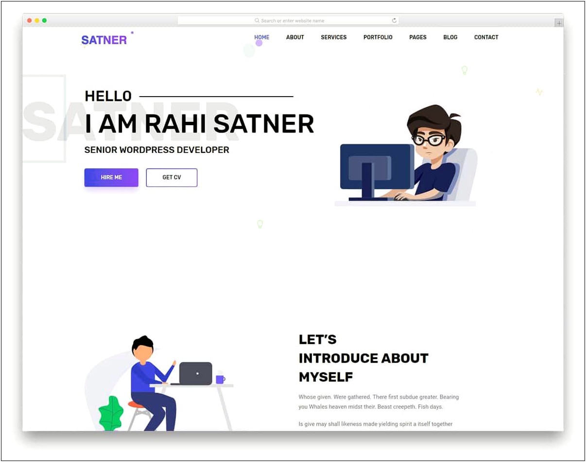One Page Portfolio Template Bootstrap Free