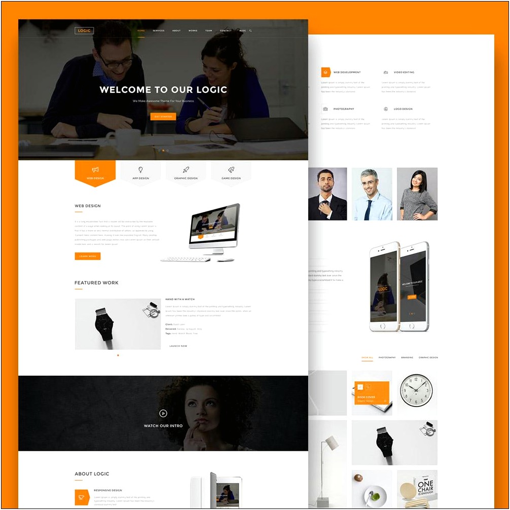 One Page Psd Template Free Download