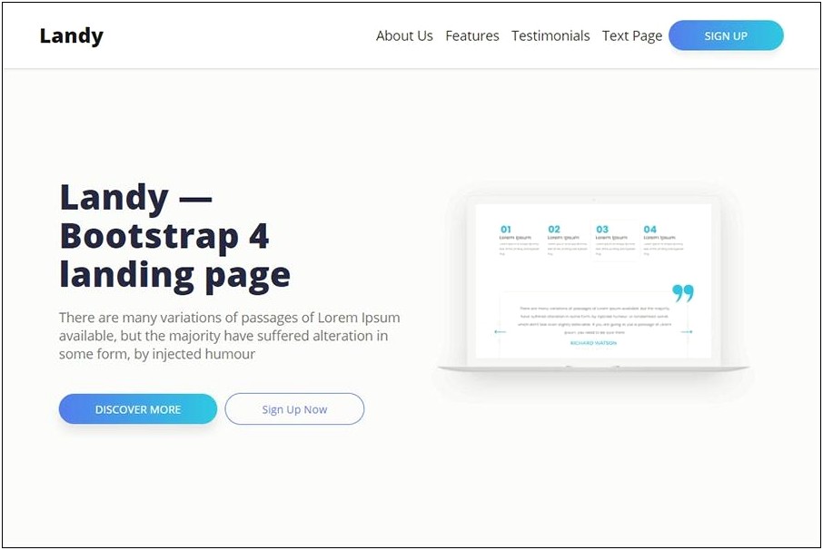 One Page Template Bootstrap 3 Free